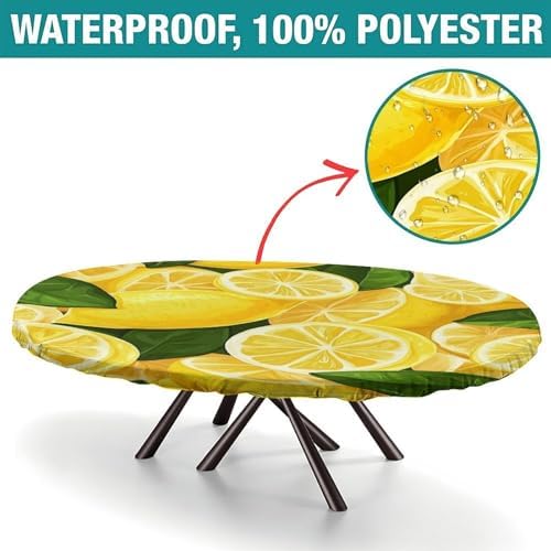 Citrus Burst Print Oval Table Cloth Stain and Wrinkle Resistant Washable for Event Wedding Banquet & Parties Fits for 48" x 68" Oval Table - Image 2