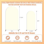 Set of 2 Arch Backdrop Covers Cream(7.2Ft, 6Ft), 2-Sided Spandex Fitted Round Top Chiara Arch Backdrop Stand Covers for Baby Shower Wedding Birthday Party Supplies (Only Cover) - Image 5