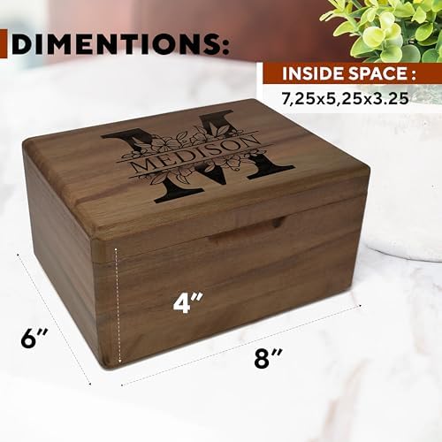 Floral Initial Keepsake Box - Personalized Memory Box for Keepsakes Wedding - Image 6
