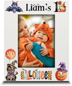 BELLA BUSTA- Personalize Baby First Year Memory Keepsake Picture Frame-Nursery Decor (1st Halloween (5x7 Vertical)) by BELLA+BUSTA