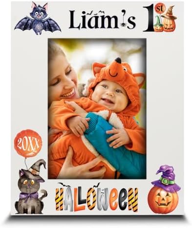 BELLA BUSTA- Personalize Baby First Year Memory Keepsake Picture Frame-Nursery Decor (1st Halloween (5x7 Vertical)) by BELLA+BUSTA