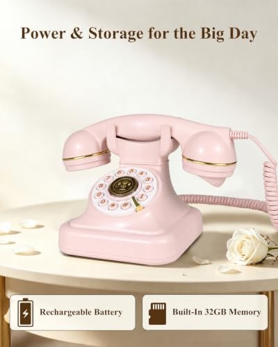 Wedding Audio Guest Book Phone with Voice Message Recorder, Vintage Voicemail Guestbook Machine for Wedding Reception, Bridal Shower, Anniversary, Birthday Party Keepsake - Image 5