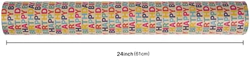 RUSPEPA Kraft Wrapping Paper Roll - Happy Birthday Pattern - 24 Inches x 100 Feet - Image 5