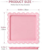 Plastic Serving Tray, 24 Pack Catering Trays Square Serving Platters Fast Food Trays, Reusable Plastic Tray For Party Anniversary Wedding Christmas Baby Shower (Pink) - Image 2