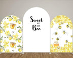 Honey Bee Arched Fabric Backdrop Covers Honey Honeycomb Arch Stand Cover for Baby Shower Birthday Decoration(Only Cover) - Image 4