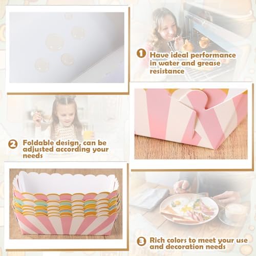 Dunzoom 120 Pcs Pastel Paper Plates Food Trays Scalloped, Candy Color - Image 5
