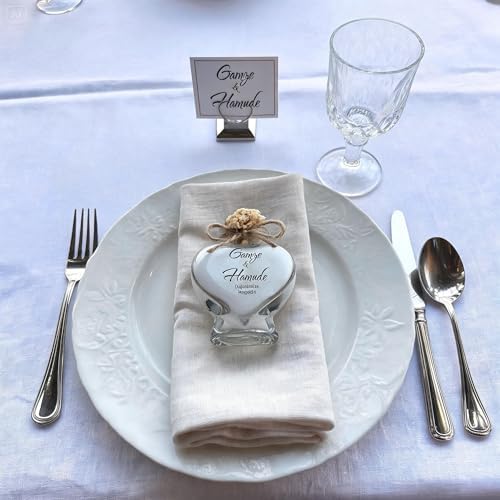 Wedding Favor guest Bulk, Set of Heart Glass Candle Party with custom sticker and dried flowers Bridal Party, Baby shower gifts (Heart Glass, Set of 50) - Image 4