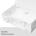 Luxury Keepsake Gift Box Silver Floral 11.5" x 7.5" x 3.5" (3-Pack) - Image 3