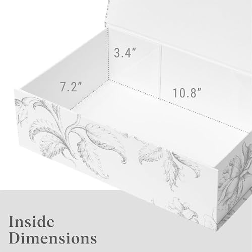 Luxury Keepsake Gift Box Silver Floral 11.5" x 7.5" x 3.5" (3-Pack) - Image 3