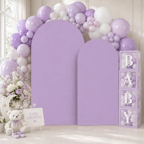 Lavender Arch Cover 7.2 and 6ft Ligth Purple Arch Backdrop Cover Set of 2 - Image 3