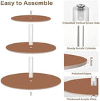 J JOYSAY Terracotta Print Acrylic Cupcake Stand 3 Tier Dessert Table Display Set Clear Cake Stands for Baby Shower Wedding Party Decorations Easy Assembly Donut Tower - Image 2