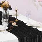 20 Pack Cheesecloth Table Runner - 17x108 Inch Black Boho Gauze Cheese Cloth Table Runners for Baby Bridal Shower Decoration Wedding Party Summer Garden Farmhouse - Image 7