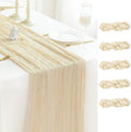 Sioloc 5 Pack Beige Cheesecloth Table Runner 120'' x 35'',Spring Easter Decor Soft Gauze Boho Wedding Table Decor for 10ft Table Birthday Party,Baby Shower, Bridal Shower, Home & Event Decor by HEALTHYCOMFORTLIFE