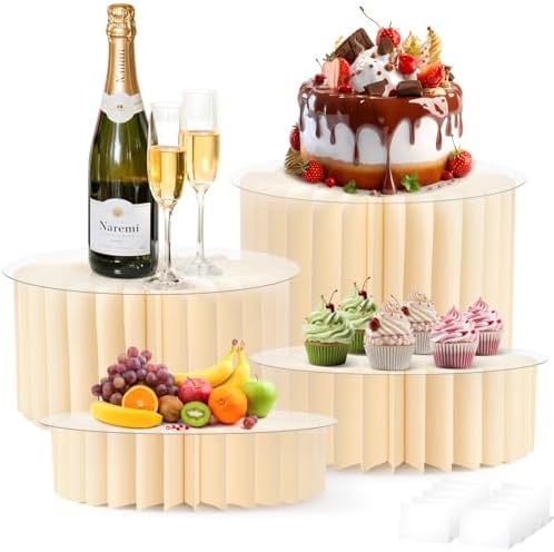 AuntyFey Buffet Risers, Food Risers for Buffet Table, Party display stands for food, Foldable risers for table display, Cupcake Display stands for food for, Party, Wedding, Food (4 Pcs) by AuntyFey