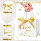 Jetec 45 Pcs Mini Thank You Gift Bag with Handle, White/gold - Image 4