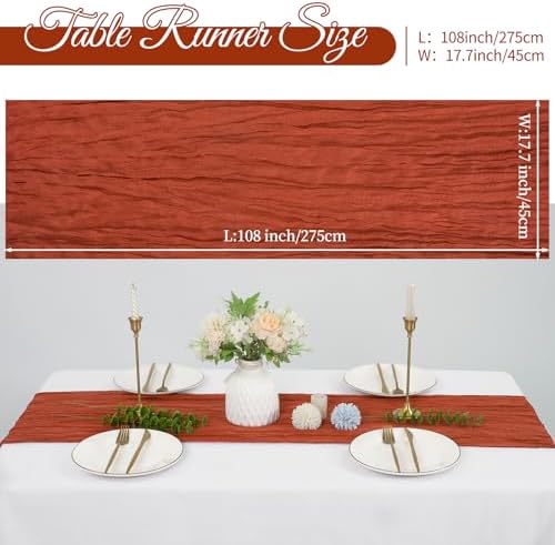 20 Pack Cheesecloth Table Runner 17 x 108 Inch, Terracotta - Image 2