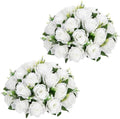 Briful Fake Floral Balls for Centerpieces - 2PCS 11.8" Large Faux Rose Flower Arrangement Silk Flower Bouquet for Home Wedding Party Anniversary Table Vase Flower Stand Decor(White) by Briful