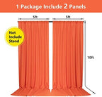 Orange Backdrop Curtains for Parties, Weddings, Stage, 5ft x 10ft, 2 Panels - Image 3
