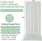 50ft×15ft Ivory Backdrop Curtain for Wedding Parties - Image 6