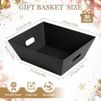 AFOROEOA 20 Pack Black Gift Baskets Empty, 10x8 Thick Paper Basket with 20 Clear Bags and 20 Pull Bows, Black Empty Gift Baskets for Halloween Corporate Birthday Wedding Luxury Bulk Wrapping - Image 2