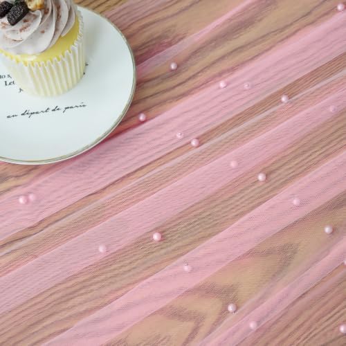 Pearl Table Runner Tulle Gauze Sheer Wedding Party Home Decor - Image 7