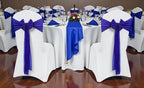 MDS Pack of 125 Chiffon Chair Sashes for Wedding & Event Décor - Royal Blue - Image 2