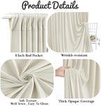 20ft x 10ft Beige Backdrop Curtains, 4 Panels Beige Drapes for Backdrop - Image 5