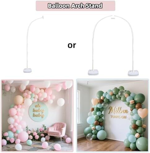 Balloon Arch Kit Stand with Base, 9Ft & 5.6Ft High Free Bending Half Arch Stand for Baby Shower Yard Decorations Wedding Birthday Party (No Balloons) - Image 5