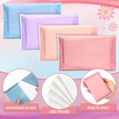 PerKoop 100 Pack Pocket Tissues Travel Slim Packs Small Facial Tissues Wallet Size Toilet Paper for Travel Guest Wedding Supplies, 4 Styles (Morandi Style) - Image 3