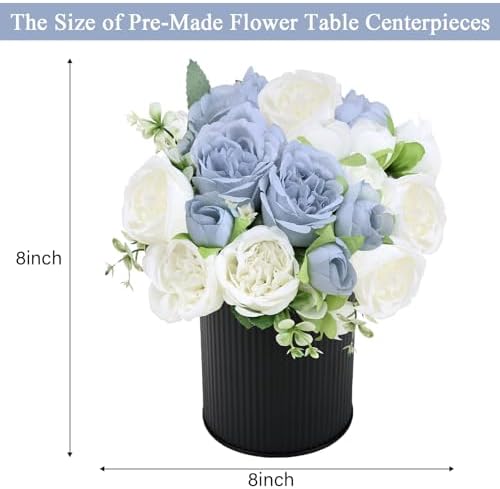 Pre-Made Flower Table Centerpieces & Baby Shower Flower Arrangements - Blue - Image 3