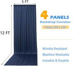 20ft x 12ft Wrinkle Free Navy Blue Backdrop Curtain for Parties, Silky Photo Backdrop Drapes 12FT Long Back Drop Cloth for Wedding Birthday Photography Background Decor - Image 6