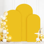 FOTSHARER Gold Arch Cover Wedding 6FT 6.6FT 7.2FT Arch Spandex Cover Set of 3 Chiara Wall Covers for Arch Stand Fitted Stretchy Arch Backdrop Stand Cover Arch Fabric Backdrop Cover for Ornaments - Image 2