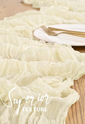 18 Pack Cheesecloth Table Runner 10FT Beige Table Runner Boho Gauze Cheese Cloth Table Runners Long Rustic Sheer Table Decorations for Wedding Party Baby Bridal Shower Birthday Holiday Home - Image 4