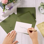 100 Pieces A7 Envelopes 5x7 Olive Green, 5.24 x 7.24 Inches (Pack of 2) - Image 4