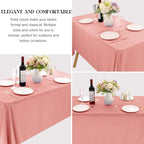4 Pack Rectangle Tablecloth for 6 Foot Tables Washable Polyester Table Cover for Wedding Dining Table Parties Banquet（60x102 Dusty Rose） - Image 3