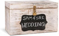 Wooden Wedding Card Box with Slot & Lid | Graduation Card Box | Rustic Vintage Decorations for Reception for Wedding Registry Gifts, Honeymoon Funds & Money | Baby & Bridal Shower -12"X9.5"X5" by Artisenia