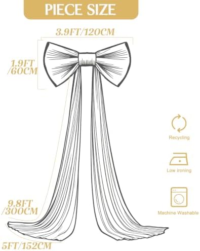 Big Gold Bow Backdrop Large Gold Bow Decor Gift Bows Birthday Decorations 48x24x120 Inches Giant Bow Birthday Party Backdrop for Wedding Baby Shower Photography Coquette Room Decor - Image 7