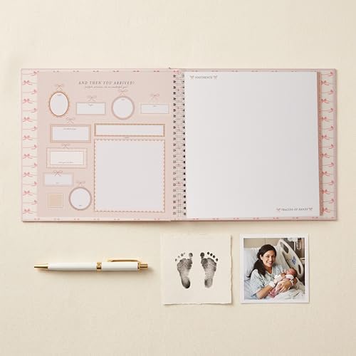 Lucy Darling Bowkissed Blush Baby Memory Book – First Year Journal, 5-Year Milestone Scrapbook & Photo Album – Keepsake for Baby Boy or Girl – Ideal Gift - Image 4