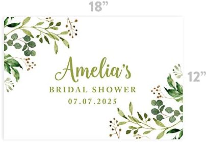 Andaz Press Custom Personalized Disposable Paper Placemats, 12 x 18 Inch, Set of 25, Custom Bridal Shower Greenery, Tableware, Dining, Tabletop, Table Setting for Wedding, Bridal Shower - Image 3