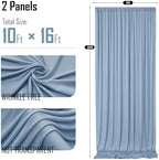 10x16ft Dusty Blue Backdrop Curtains for Wedding Party, 2 Panels 16 ft Long Back Drop Cloth, Wrinkle-Free Polyester Drapes for Birthday, Baby Shower, Stage Photography Background - Image 6