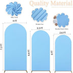 7.2FT 6.6FT 6FT Set of 3 Spandex Fitted Wedding Arch Stand Covers Baby Blue Arch Backdrop Cover Chiara Backdrop Cover Round Top Arch Covers for Bridal Baby Shower Wedding Ceremony Decorations - Image 3