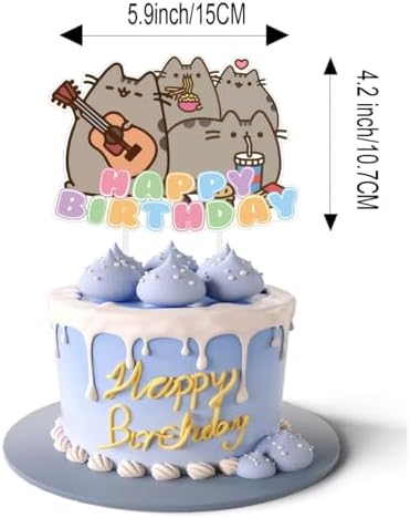 Adorable Cat Party Decorations Kit - Includes Banner, Balloons, Cake/Cupcake Toppers & Hanging Swirls, Perfect for Birthday, Graduation & Themed Pet Parties - Image 5