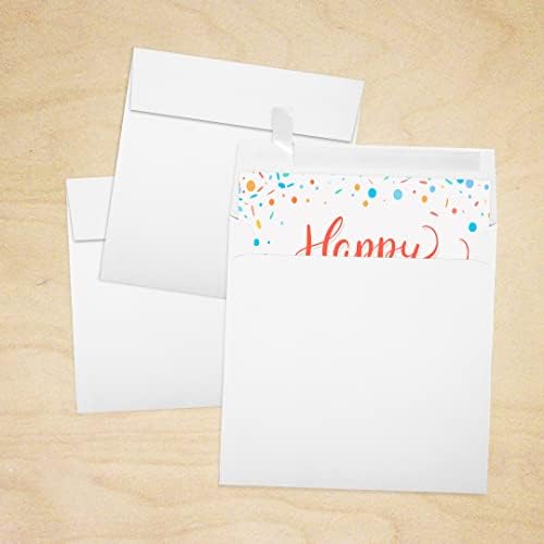 LUXPaper Square Invitation Envelopes | Peel & Press | 6" x 6" | Bright White | 80lb. Text | 250 Qty - Image 7