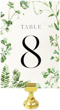 Weekend Paper Co.™ Modern Greenery Wedding Table Numbers, Single-Sided 4x6 Watercolor Design, Black Matte Ink, Numbers 1-25 plus 4 BONUS signs for your Wedding or Any Celebration! by WeekendPaperCo