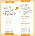 LAUCHUH 3 Tier Trays Stand, Porcelain Tiered Serving Trays Serving Stand - Image 3