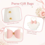 Kacctyen White 30 Pack Mini PU Leather Purse Gift Bags Small Candy Wedding Gift Bags with Handle Reusable Party Treat Favor Boxes for Bridal Birthdays Baby Showers Halloween Christmas - Image 4