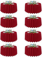 sancua 8 Pack Christmas Red Round Tablecloth 108 Inch Fit 42-96 Inch Tables by sancua