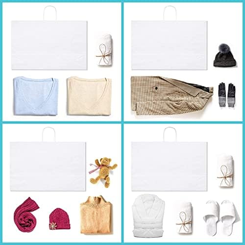 GSSUSA White Paper Bags with Handles, Large Gift Bags 16x6x12, 100 Pack - Image 5