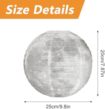 MOROBOR Moon Ball Paper Lantern, 6 Pcs Chinese Paper Lanterns Decorative Hanging Ball Lanterns Round Paper Lantern Lamps for Birthday Wedding Baby Shower Anniversary - Image 2