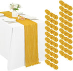 20 Pack Cheesecloth Table Runner 17 x 108 Inch, Gold by REWOMC